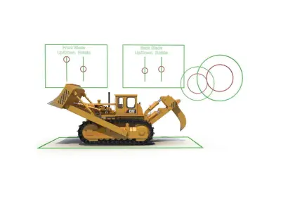 Bulldozer CAT Rigged 3D model