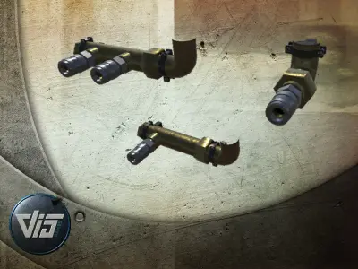 Pneumatic Pipes - PBR  Low-poly 3D model