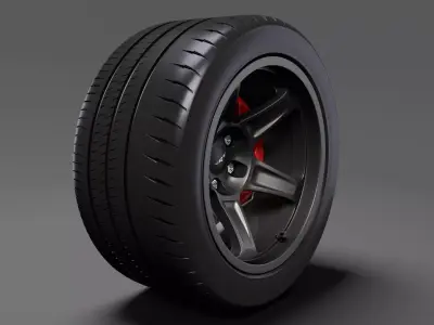 Dodge Challenger SRT Demon 2017 rearwheel 3D model
