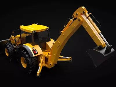 Modern Backhoe Loader 3D model
