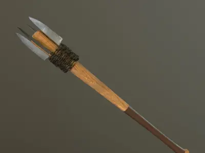 Baseball bat with KNIFES and BARBED 3D model