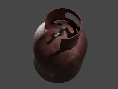 Rusty Old Propane Tank Free low-poly 3D model