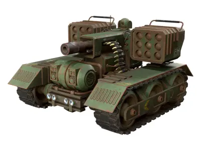 UGV Concept-3B-Forest-Rusty Low-poly 3D model