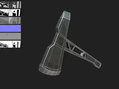 Modern axe Low-poly 3D model purchase