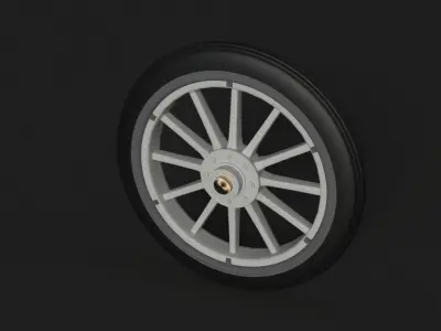 Oldtimer car wheel 3D model