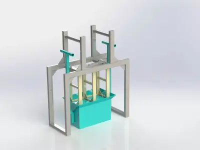 Hollow Concrete Block Making Machine  3D model