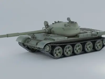 T-62 soviet main battle tank T62 3D model