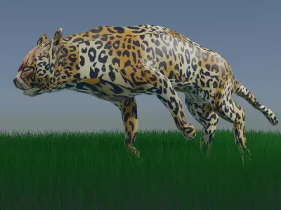 Cheetah Animated Rigged Low Poly Low-poly 3D model