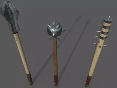 Medieval weapon pack 3D model Low-poly 3D model