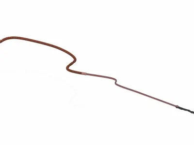 Leather Whip Braided Brown Rigged 3D model