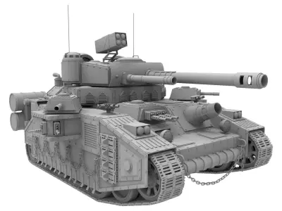 Concept Tank 1- Clay Version 3D model
