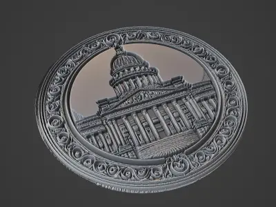 Building House Pendant Medallion 3D print model 9