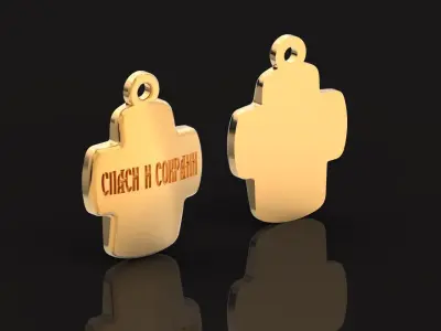 Double cross Mother of God Icon Pendan 1509 3D print model