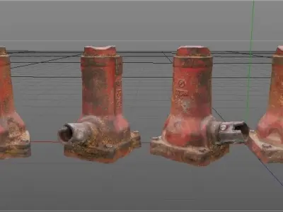 Old Rusty Bottle Jack Low-poly 3D model