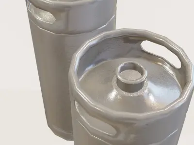 Slim Beer Drum 20L Collection Low-poly 3D model