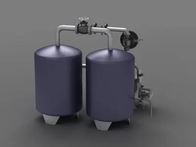 steampunk boiler industrial machine mechanism old pipe  3D model