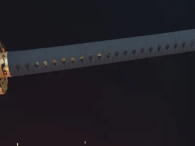 Katana swords flying in air - animation Low-poly 3D model