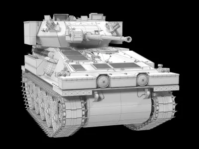 FV107 Scimitar Low-poly 3D model