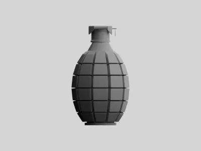 Grenade Low-poly 3D model with MAYA and SUBSTANCE PAINTER files Low-poly 3D model