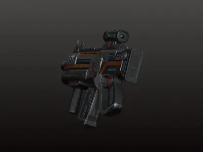Sci-Fi Pulse SMG - Futuristic Submachine Gun Game Ready 3D Model Low-poly 3D model