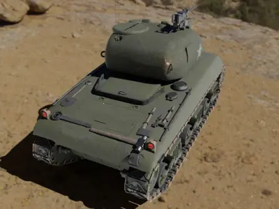 SHERMAN m4 tank Low-poly 3D model