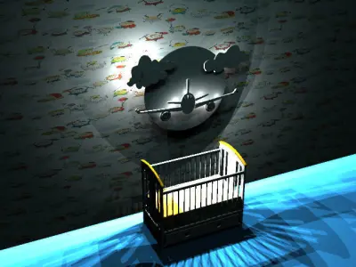 kid room decor plane 3d  Free 3D model