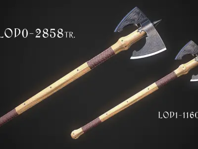 Medieval Axe Collection 3D Model Pack