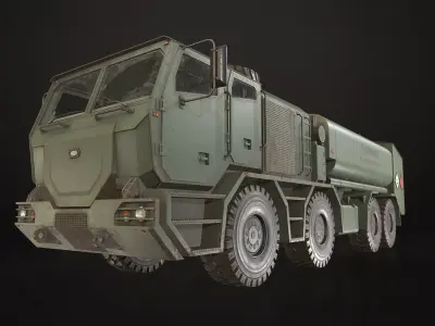 Heavy Military Truck V2 - Tanker Low-poly 3D model