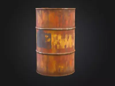 Rusty Barrel Low-poly 3D model