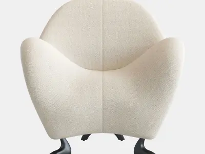 Papageno Chair by Leolux Upholstered in Boucle Fabric Monza 00 3D model