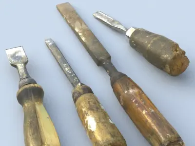 Chisels Low Poly SM Low-poly 3D model