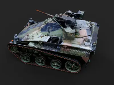 military drone tank machine gun vehicle PBR photogrammetry Low-poly 3D model