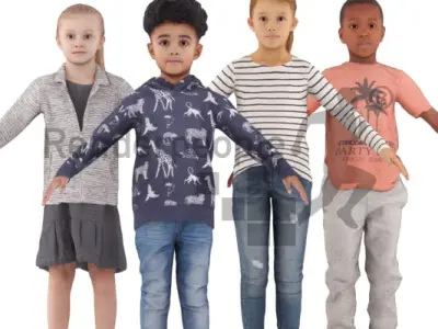 Bundle Kids Rigged 003