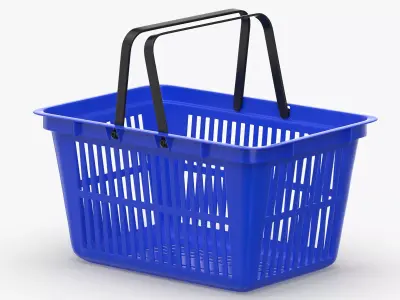 Plastic Shopping Crate 02 Blue 3D model