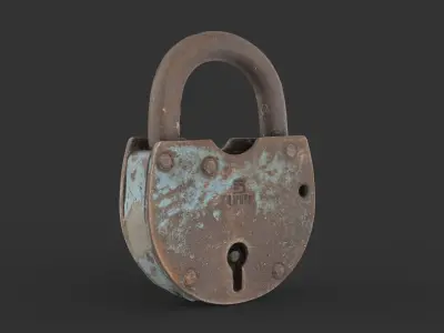 Old metal Lock Low-poly 3D model