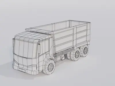 Low Poly Dump Truck Free low-poly 3D model