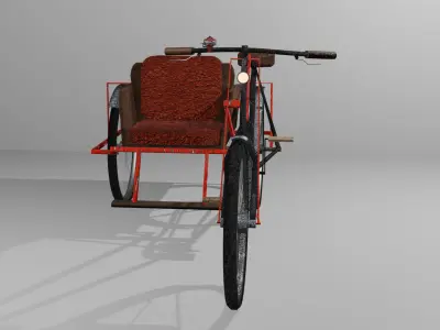 Myanmar Trishaw Detailed 3D Model FBX Format 3D model