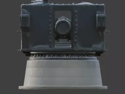 WWII Coastal Defense Battery 3D  Low-poly 3D model