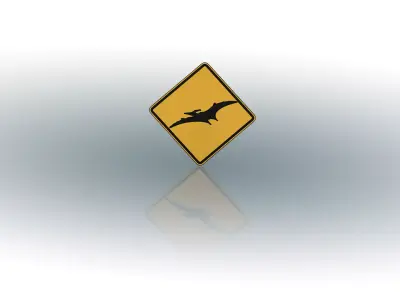 Pteranodon flying Low-poly 3D model