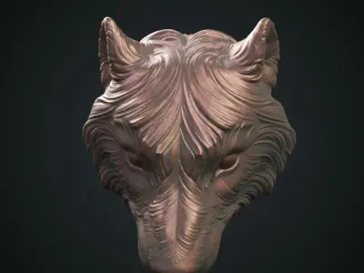 Wolf Head Doorhandle 2021 Part 02 3D print model 3D print model