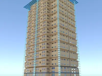 Sci-Fi 1 tall building - tall building 3D model
