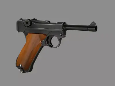 Pistol C127G Luger Model 1908 Low Poly 3D Model Low-poly 3D model
