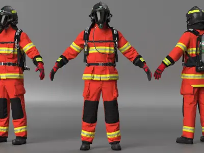 Firefighter Suit Neutral Pose 3D model