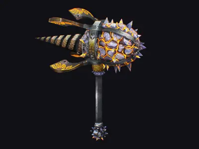 Hammer Mace Maul Bludgeon Mallet Breaker Sledgehammer Melee Low-poly 3D model purchase