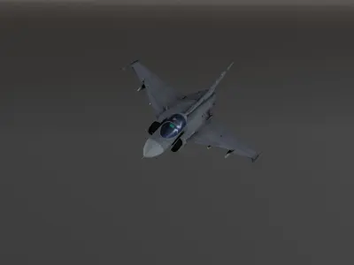 SAAB Gripen - Fighter Jet - Photorealistic Low-poly 3D model