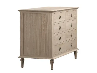 Emmerson Oak Timber 8 Drawer Chest 3D model