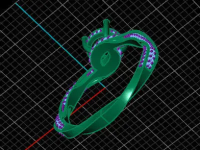 Solitaire Ring Low-poly 3D model