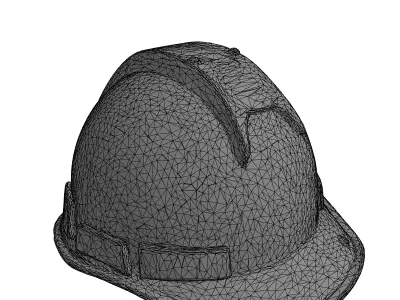 Gritty Industrial Safety Helmet Low-poly 3D model