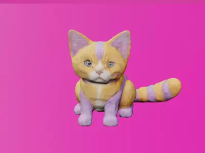 orange cat  3D model