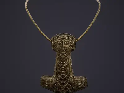 Viking Pendant Low-poly 3D model